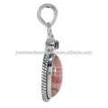 Lovely Garnet And Rhodochrosite Gemstone 925 Solid Silver Pendant